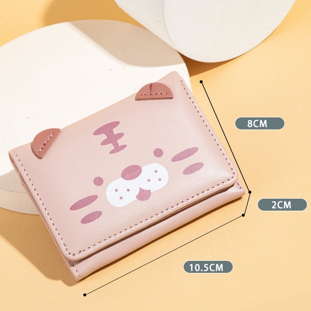 DOMPET LIPAT WANITA MINI IMPORT LUCU DIARNI WA512P3 KECIL KULIT PINK SLOT KARTU UANG CEWEK KOREA MURAH REMAJA KEKINIAN SIMPLE TIPIS BRANDED PREMIUM BATAM