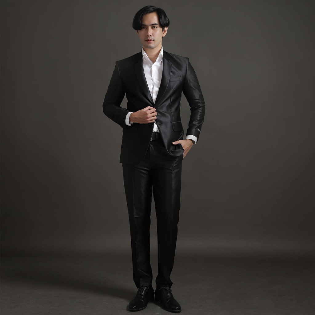 Setelan Jas Pengantin Pria Hitam - Jas Formal - HOTMA SERIES - GOLDY OUTFIT