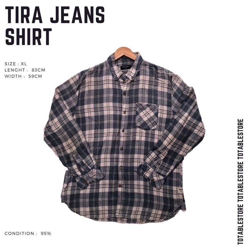 Kemeja Flannel Tira Jeans motif Uniqlo [ORIGINAL]