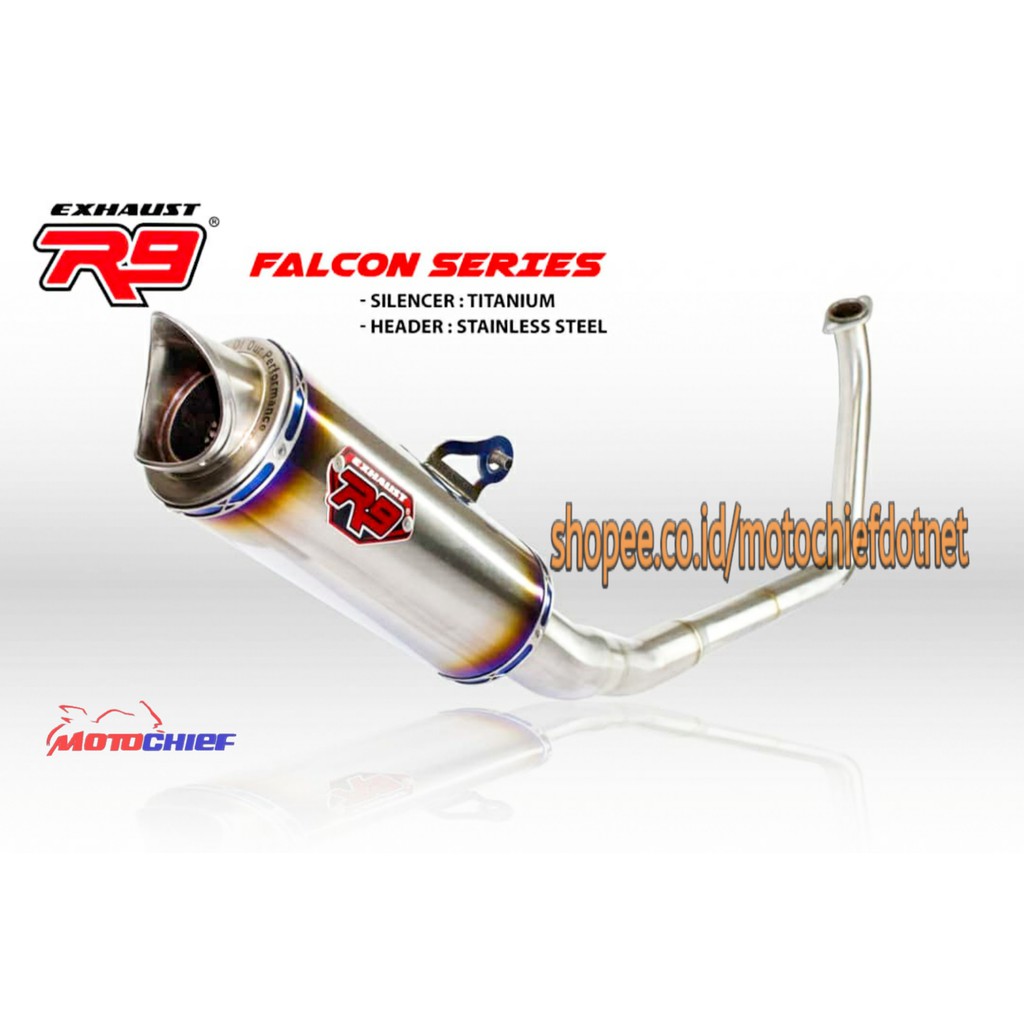 Knalpot R9 Falcon Series All New R15 V3 Fullsystem Stainless Original