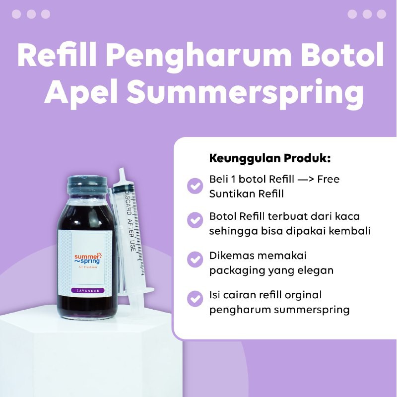 Refil Pengharum Mobil Pewangi Ruangan Aromaterapi Refill Parfum Kamar Mandi Tahan Lama Summer Spring