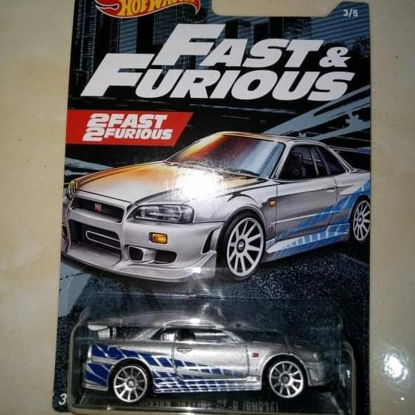 Ready Stock] Hot Wheels Fast & Furious Nissan Skyline R34 Silver 2021