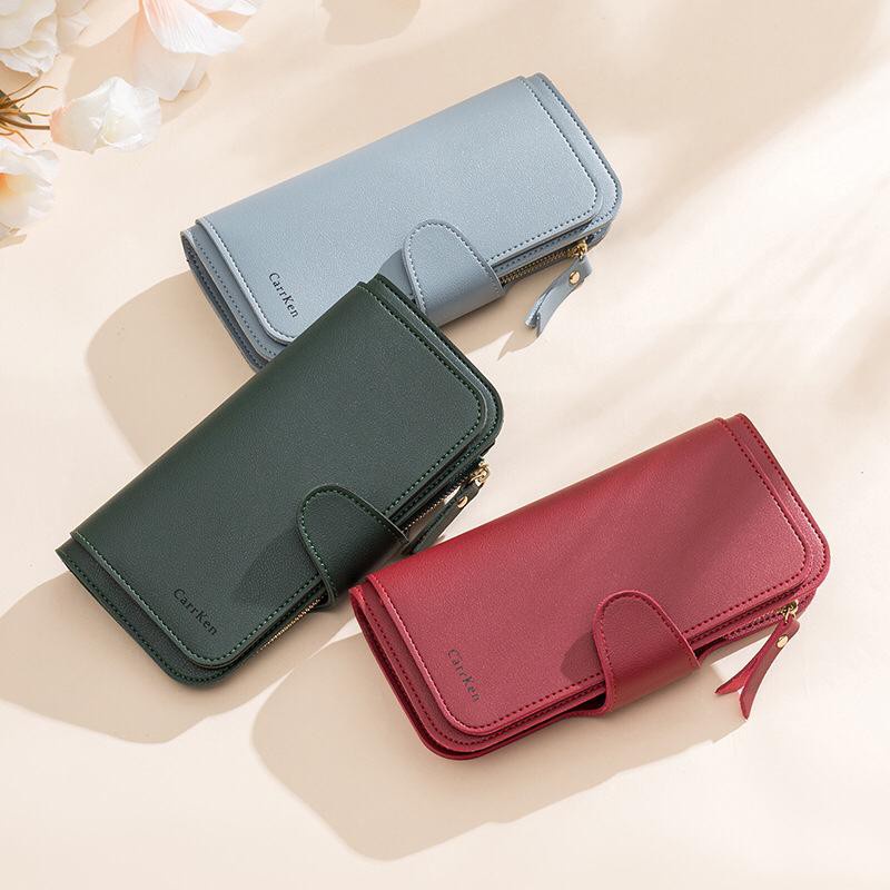 ( GS ) Dompet Lipat DPanjang ompet Wanita Polos Korea Fashion