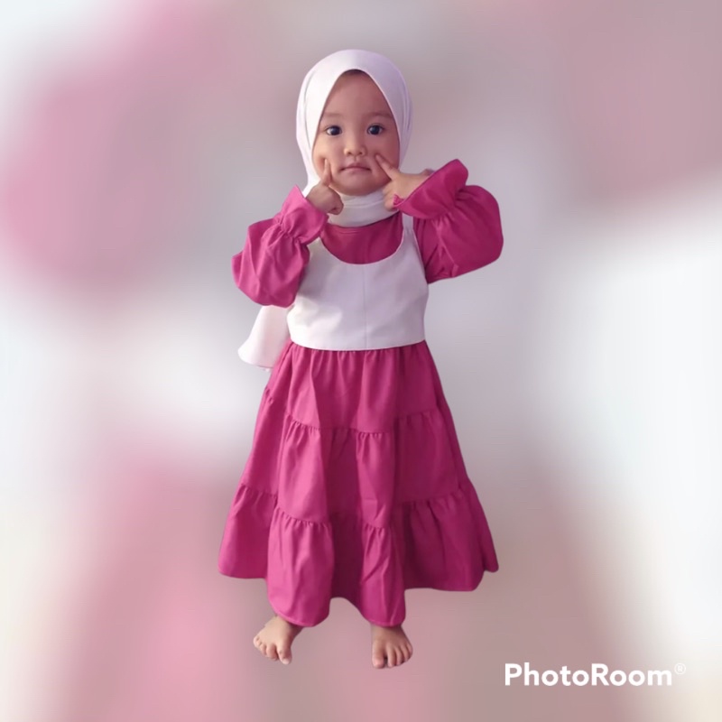 Gamis anak haruka dress + rompi anak