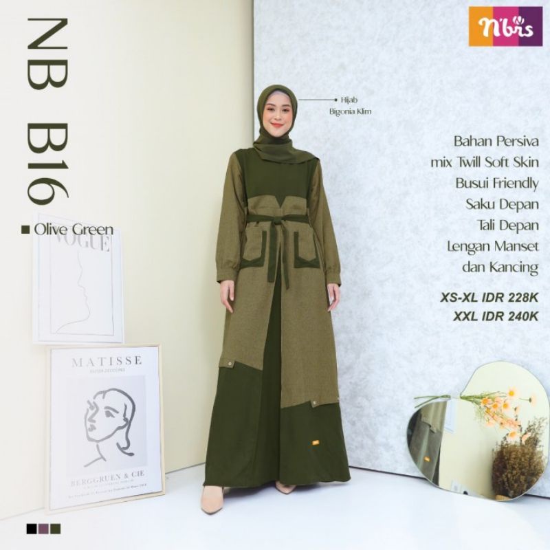 Gamis nibras army | NB B16 olive green
