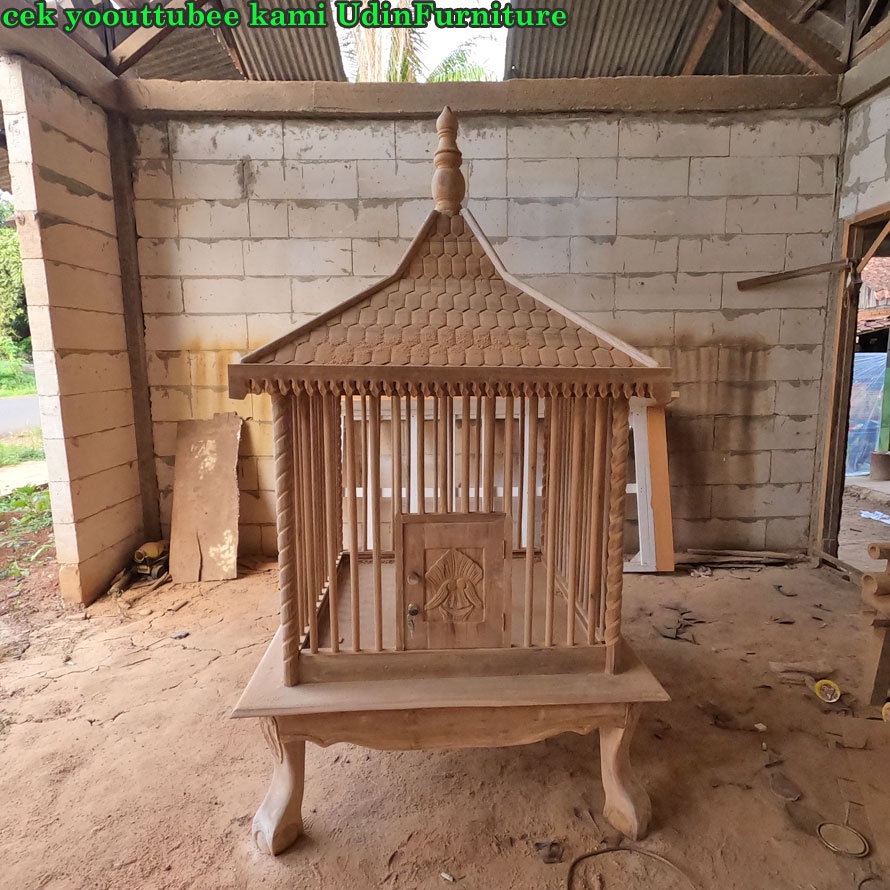 Kandang ayam ukir jati sangkar bekisar kotak mebel jepara