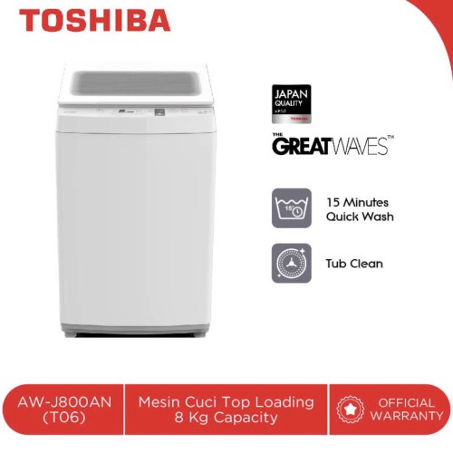 TOSHIBA - Washing Machine Top Loading 8 Kg AW-M801AN  FREE ONGKIR (JABODETABEK)