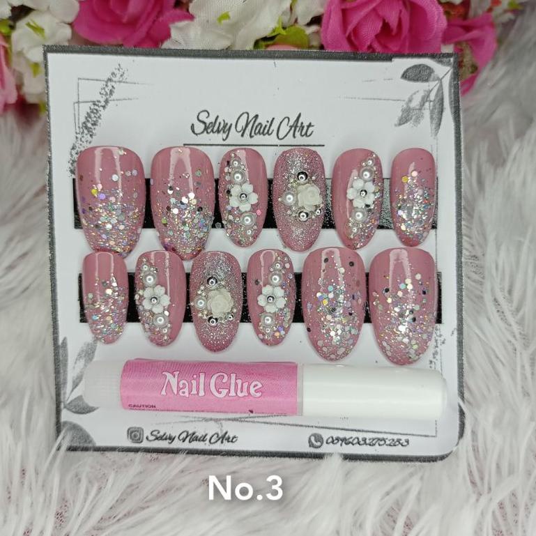 KKC.27Jn22υ - Kuku Palsu Wedding merah maroon / Kupal wedding / Fake Nail