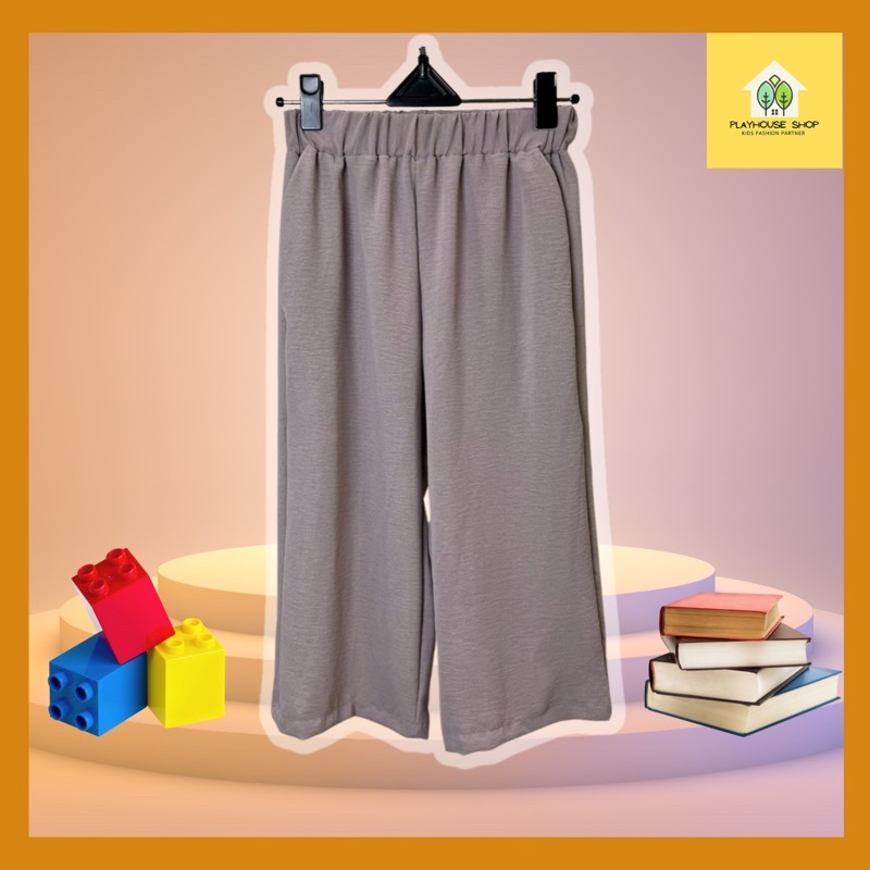 Celana Kulot Crinkle Airflow Import Anak Perempuan 7/8 umur 6-15 Tahun