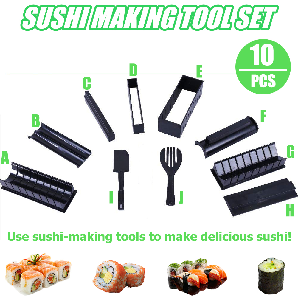 Set 10pcs Cetakan Pembuat Sushi Profesional