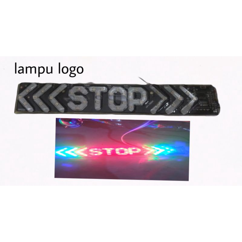 LAMPU LOGO PLUS STOP - LAMPU REM BELAKANG LOGO STOP 12V MOTOR MOBIL