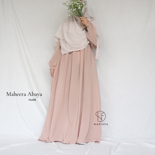 MAHEERA ABAYA CRINCLE POLOS BUSUI FRIENDLY