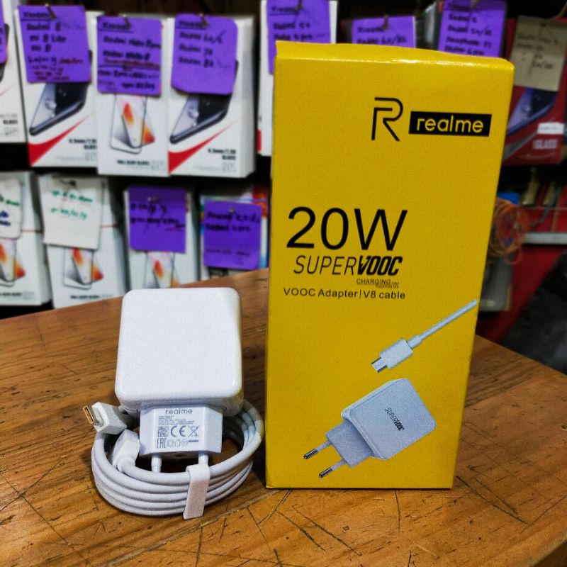 CHARGER REALME TYPE C SUPER VOOC REALME X X2 XT 5 PRO REALME 7 7i C17 C25 (TYPE C 20W)