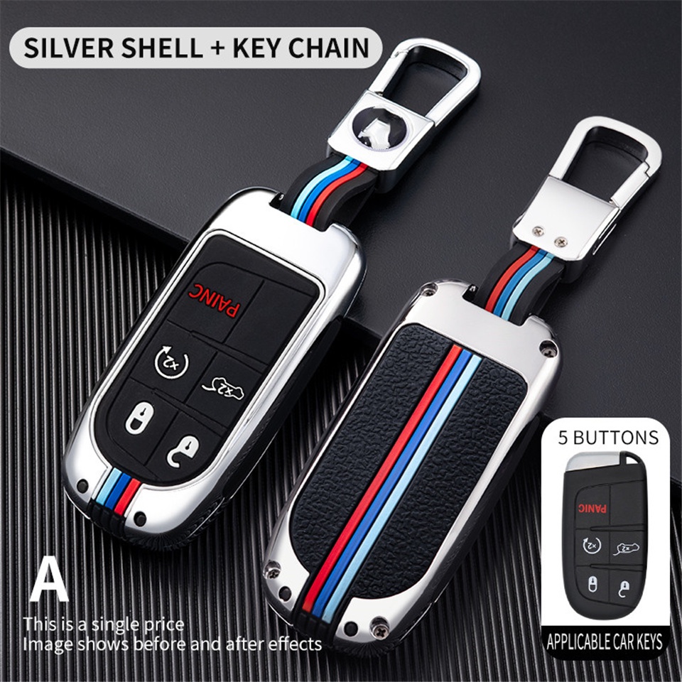 Casing Kunci Mobil Fob Untuk Jeep Renegade Compass Grand Cherokee Chrysler 300C Wrangler Dodge