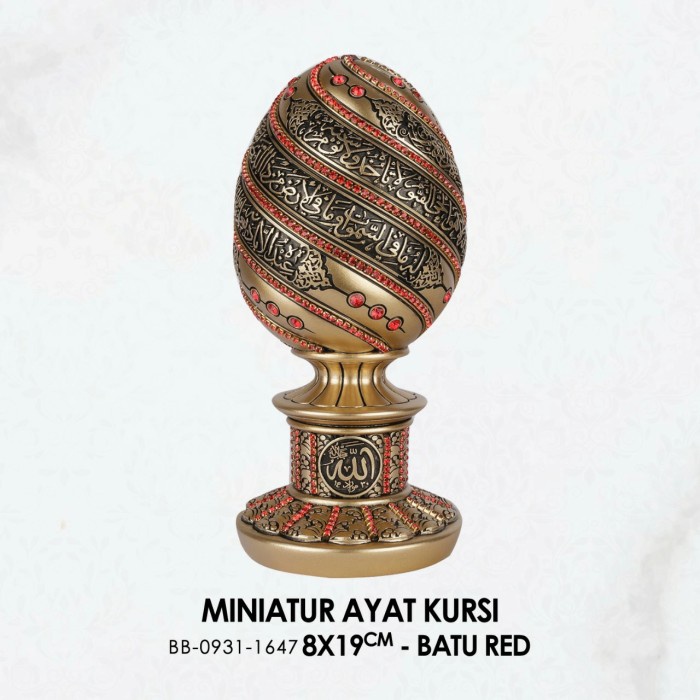 Hiasan Meja - Miniatur Hiasan Meja Batu Kristal Ayat Kursi Import Turki