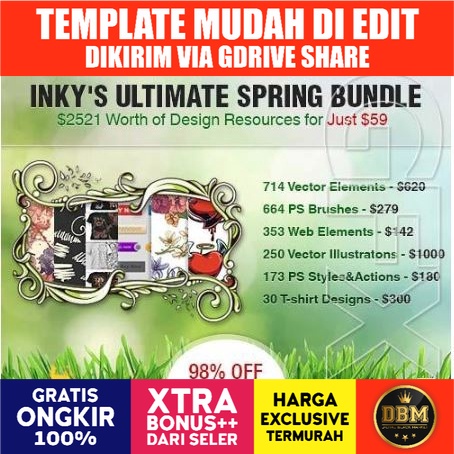 InkyDeals Ultimate Spring Bundle $2,521 Worth of Design Resources