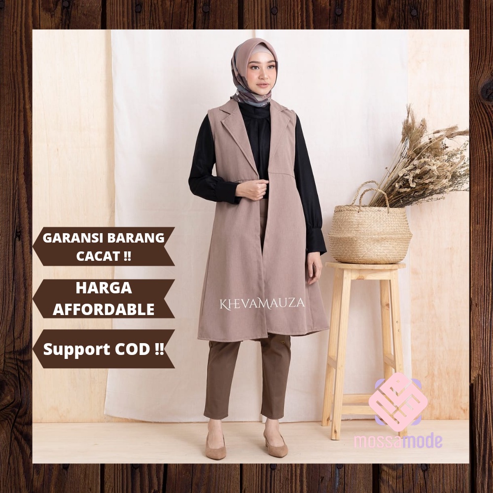 CASUAL VEST- Outer Rompi Wanita Panjang Tanpa Lengan