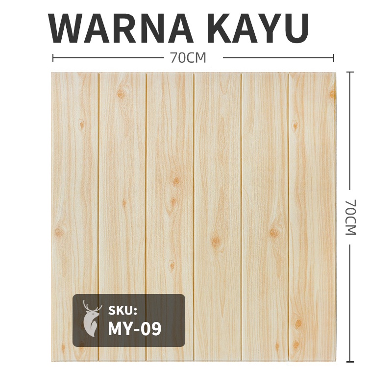 Wallpaper Dinding Foam 3D Kecil Motif Batu Bata/Walpaper Stiker Dinding Dekorasi Kamar Murah 70 x 77 cm best seller-KAYU 3mm MY309