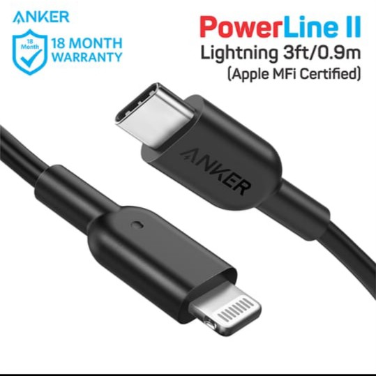 Anker Powerline II USB - C Cable w/ Lightning Connector 3ft