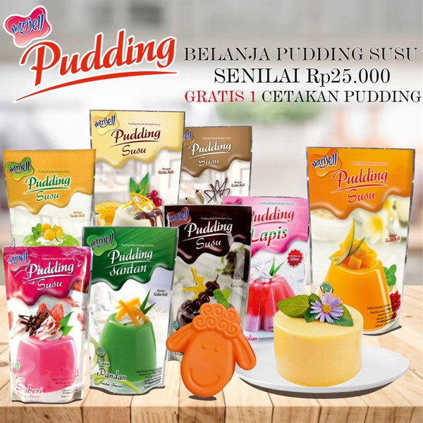 [Beli 1 Gratis 1 Kerokan Kelapa] Nutrijell Pudding Susu - Puding Lapis - Puding Santan 145 gr (Forisa)