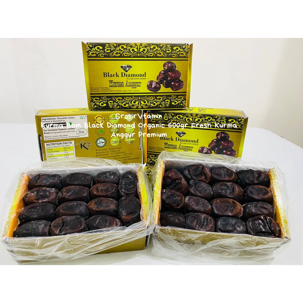 

Kurma Bam Black Diamond Organic 600gr Bam Barari Bam Madina Premium Fresh Kurma Anggur Bam