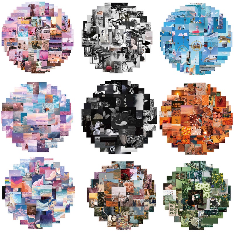 56pcs / Pak Stiker Graffiti Bunga Retro Anti Air Untuk Dekorasi Laptop / Koper / Skuter / Cangkir Air