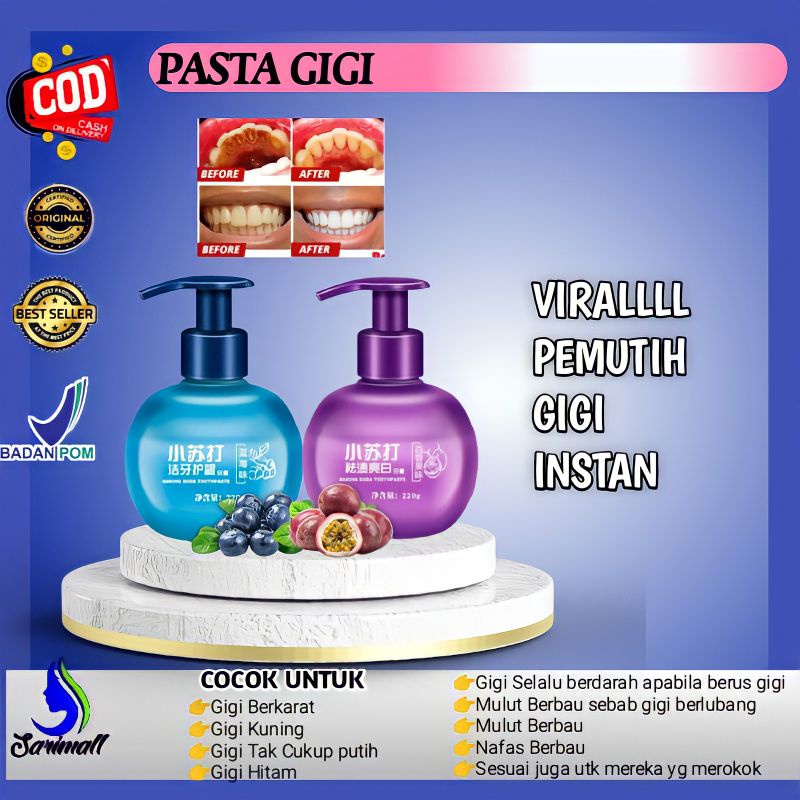 PEMUTIH GIGI ODOL TOOTH PASTE  PASTA GIGI PENGHILANG PLAK GIGI AJAIB BAKING SODA AMPUH ORIGINAL