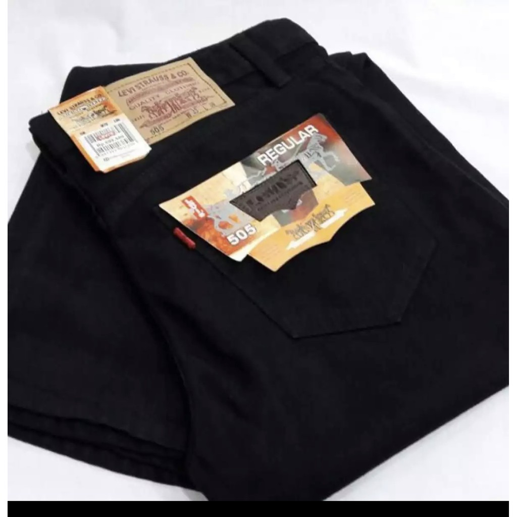 Celana jeans pendek pria standar warna hitam/jeans pendek hitam murah
