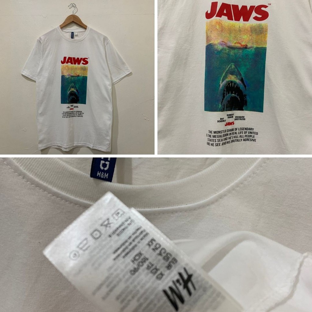 H&amp;M T Shirt JAWS / UCLA / Iron Maiden / The Beatles Abbey / Baju Kaos HnM Original Baju Pria Wanita