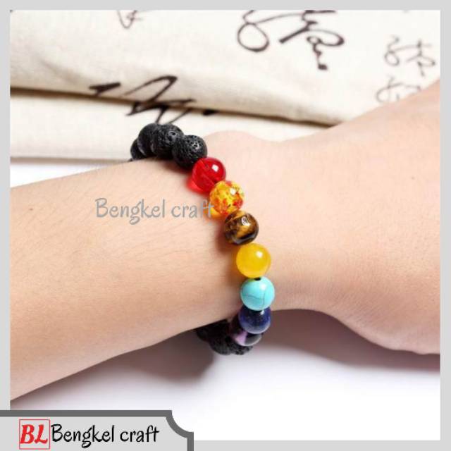 Gelang Yoga batu alam 7 chakra Crystal Healing Properties