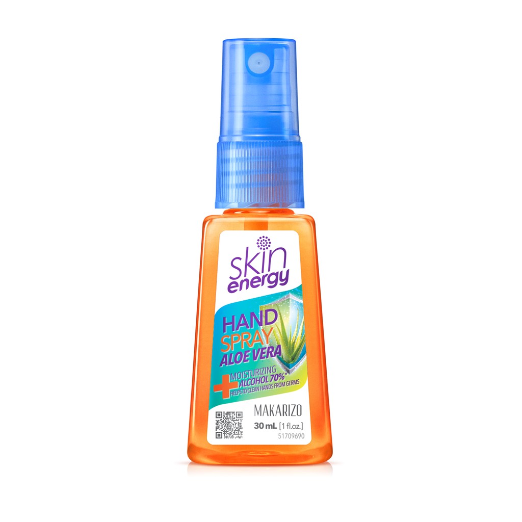 Makarizo Skin Energy Hand Spray Aloe Vera 30 mL – Hand Sanitizer Alkohol 70% v/v Alkohol 70% v/v