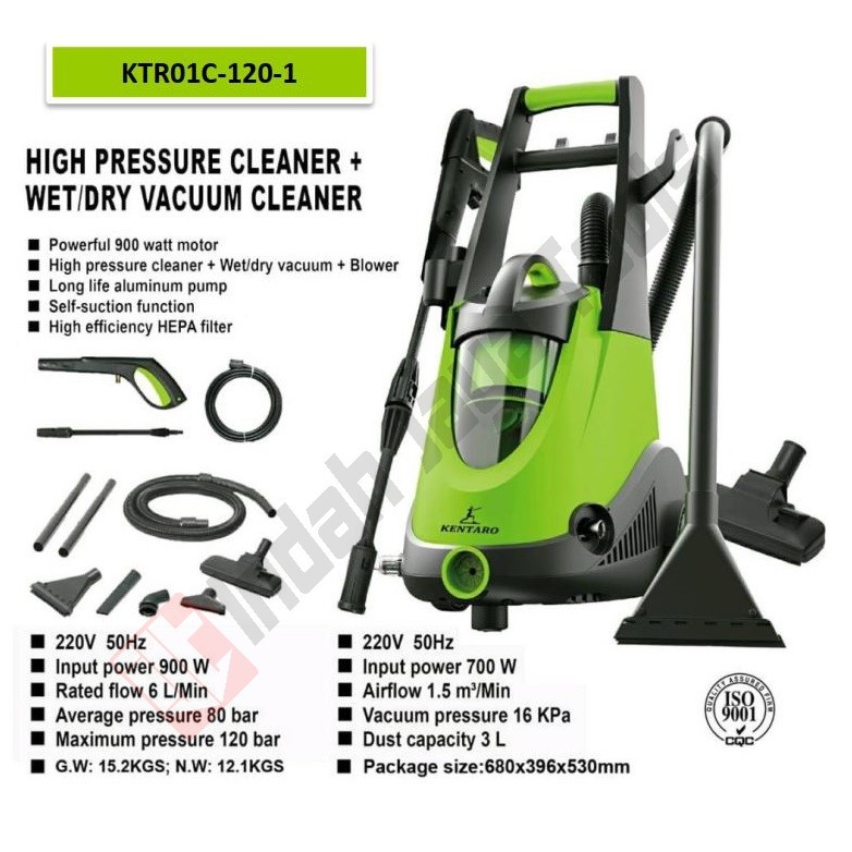 KENTARO KTR01C-120-1 Jet Cleaner + Vacuum Cleaner Wet Dry - Mesin Cuci Mobil Motor AC Penyedot Debu