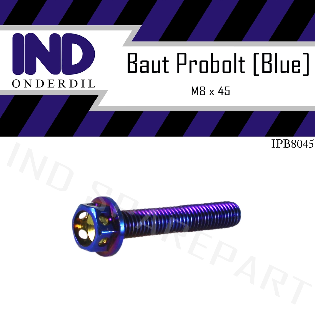 Baut-Baud Probolt-Pro Bolt Blue-Biru M8x45-8x45-8 x 45 Kunci-Drat 12