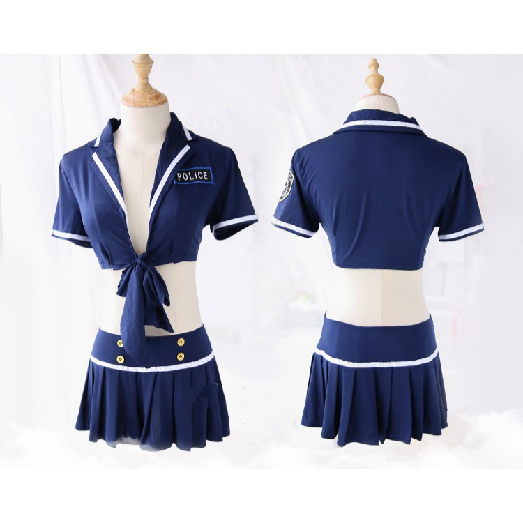 READY STOCK Set Kostum Peran Polisi Wanita Seksi Baju Dinas Malam Polwan Nakal Piyama Lingerie Sexy 