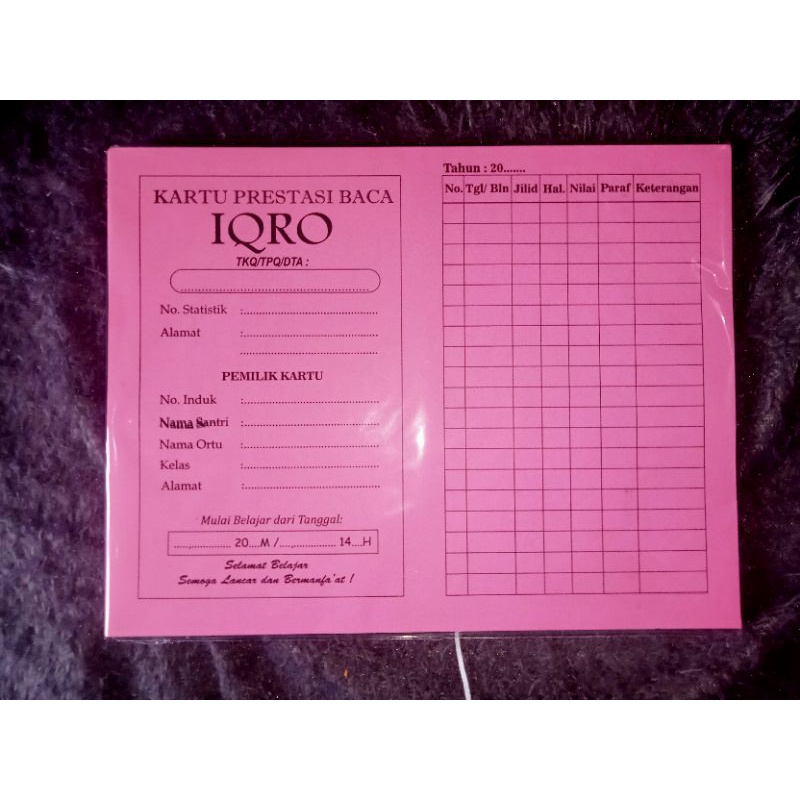 

RB KARTU PRESTASI IQRO 1pack (50 Lembar)