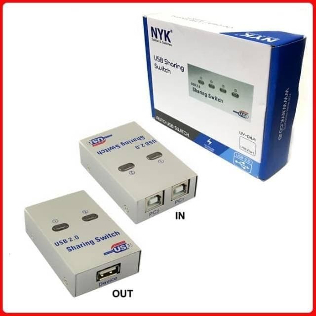 Usb auto switch nyk 2 port sharing printer 2.0 UY-02A - Usb2.0 switcher printer 1-2 otomatis