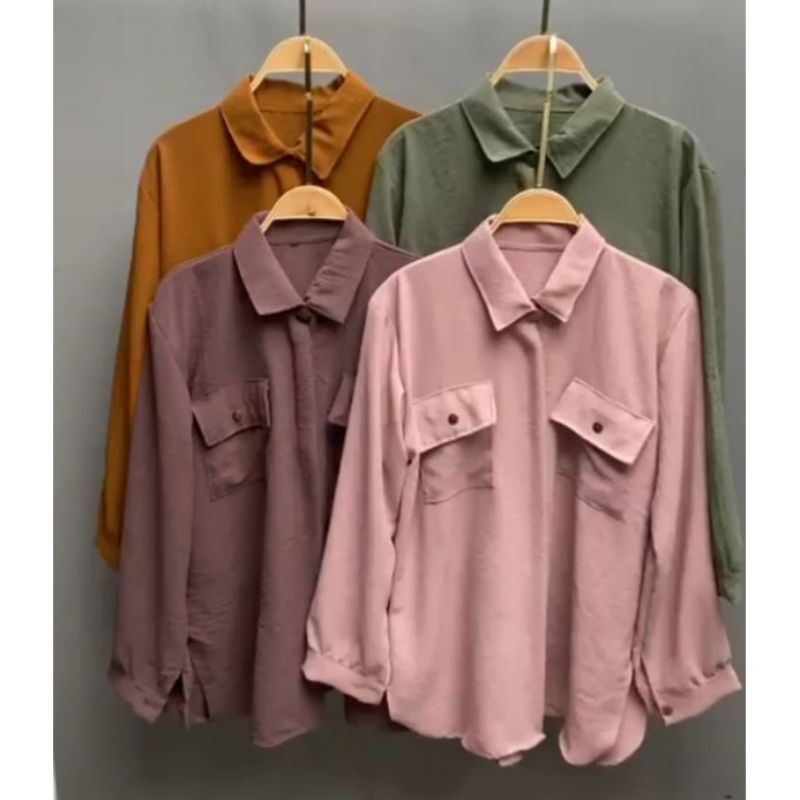 NAGITA BLOUSE RAYON CRINKEL PREMIUM // SORA KEMEJA KRINCEL TERBARU