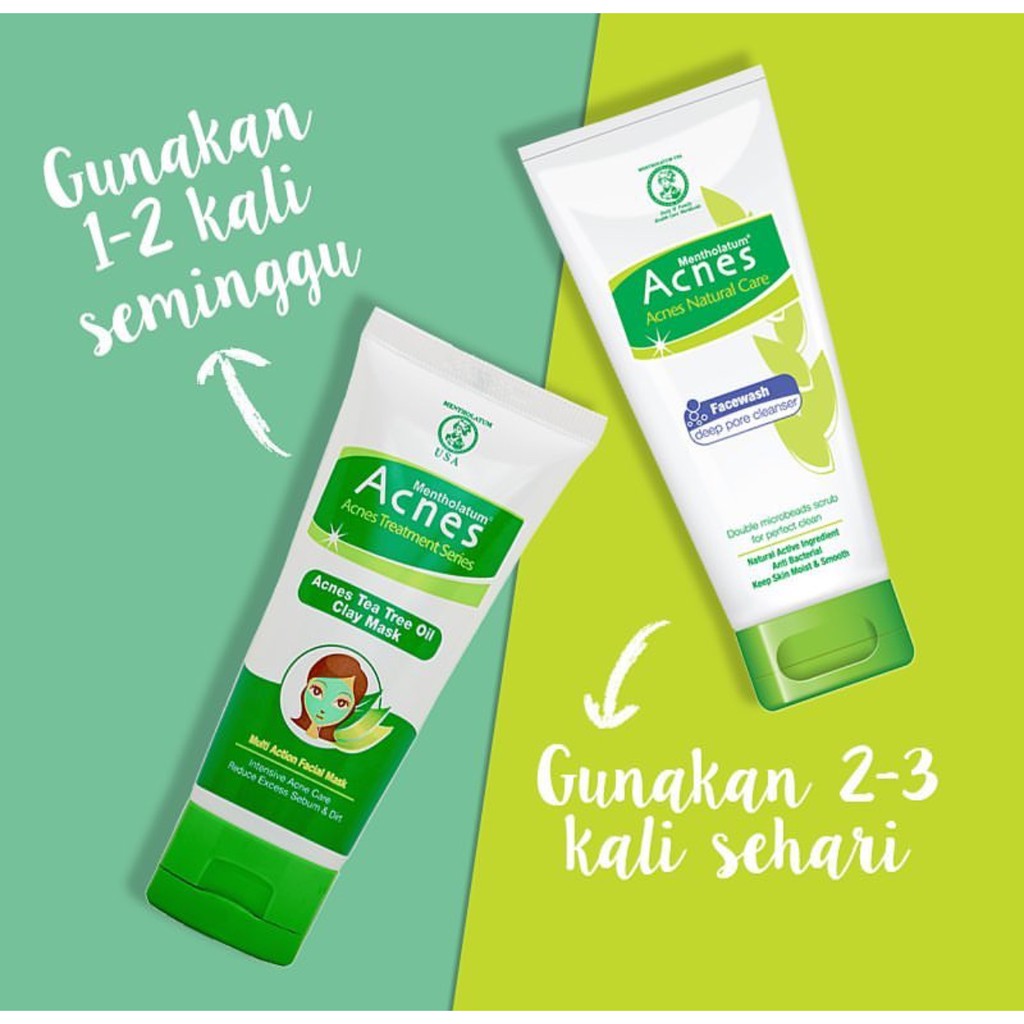 ORIGINAL Acnes Tea Tree Oil Clay Mask 50gr / Tree Oil Facial / Masker Wajah / Face Mask / LEDI MART