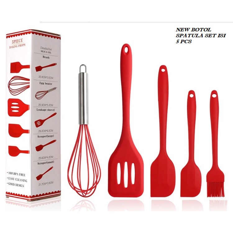 spatula set isi 5pcs warna