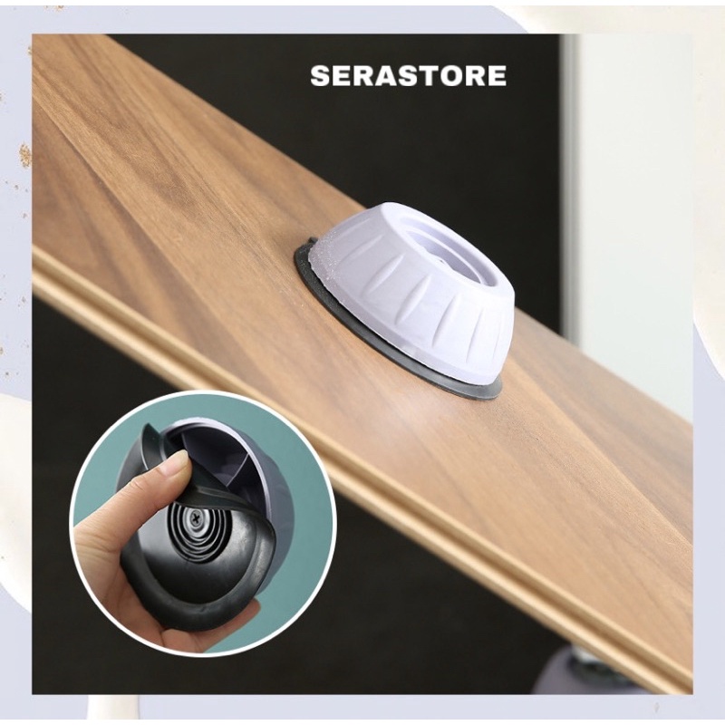 SERA - ALAS KAKI MESIN CUCI ANTI GETAR / ALAS KAKI KULKAS MEJA KURSI ANTI SLIP KARET / ALAS KAKI MES