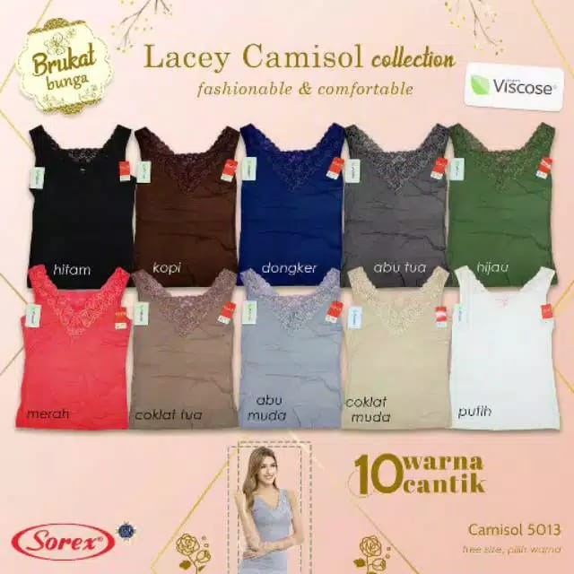 atasan tank top singlet tanktop camisol sorex 5013 5011 5001 renda dan polos tali lebar