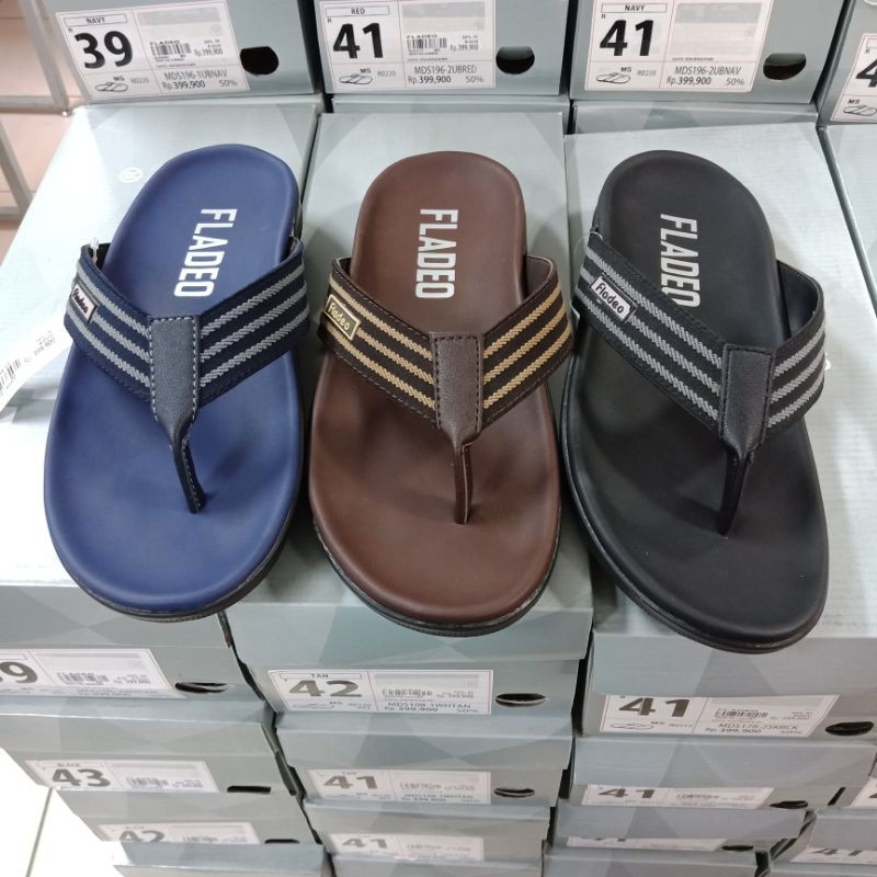 Fladeo Shoes MDS-187-WH Sandal Jepit Dewasa Pria / Sendal Santai Cowok