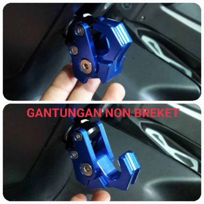 Gantungan Barang Lipat cnc Universal dan breket stang ke pcx cross dll