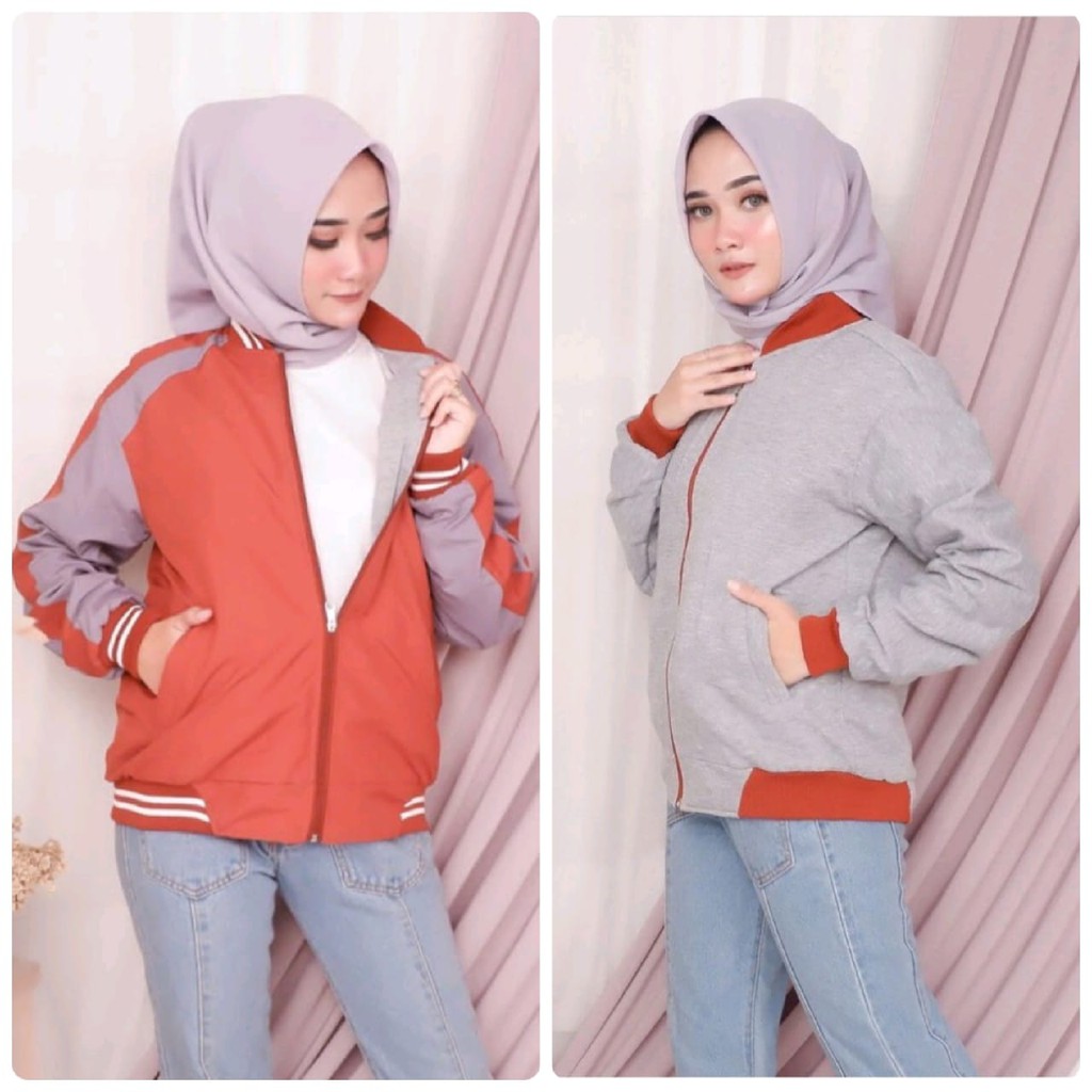 Jaket AMZ Bomber Bolak-balik