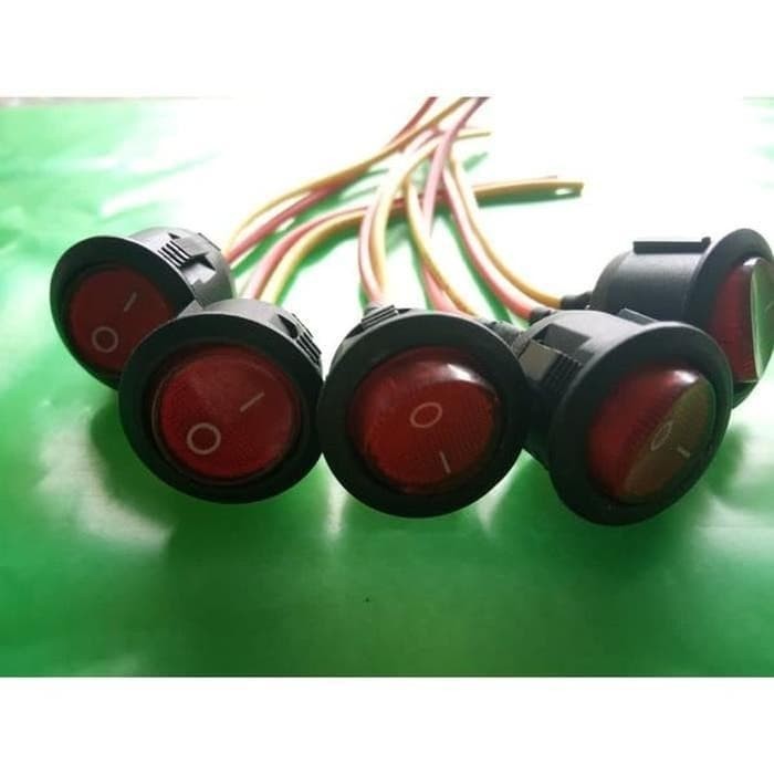 Saklar Switch Tombol Bulat On Off Led Motor Mobil Lampu Universal