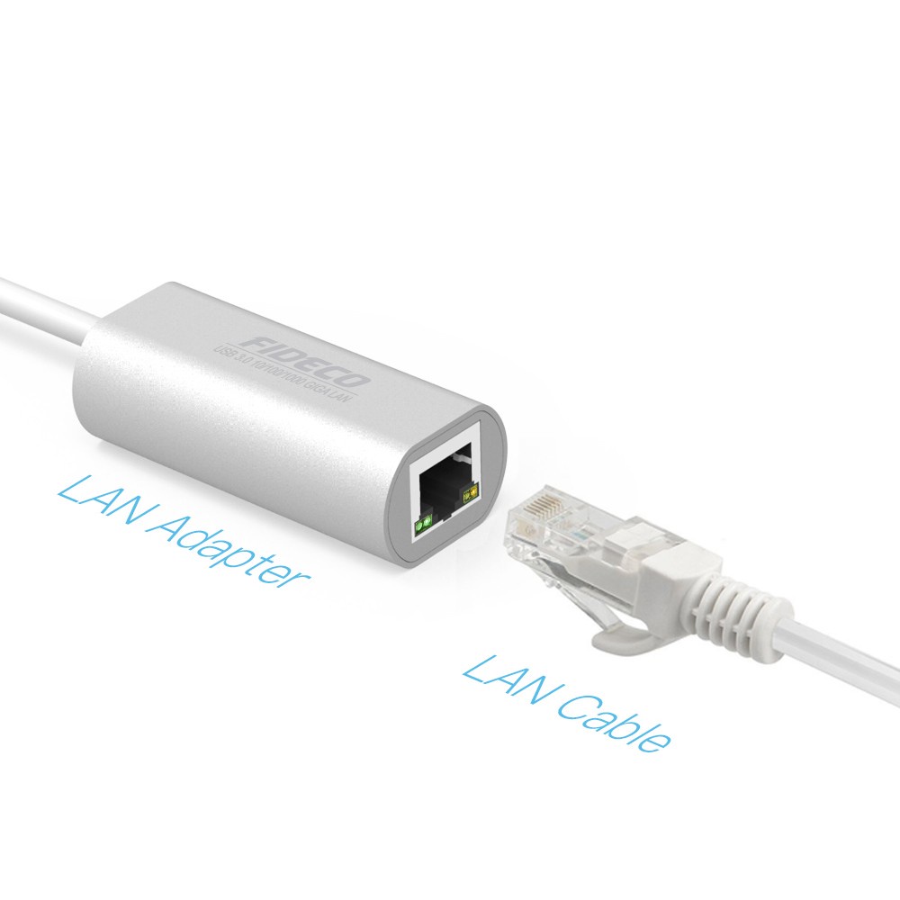 USB LAN Gigabit Fast Ethernet USB 3.0 to LAN RJ45 Adapter FIDECO