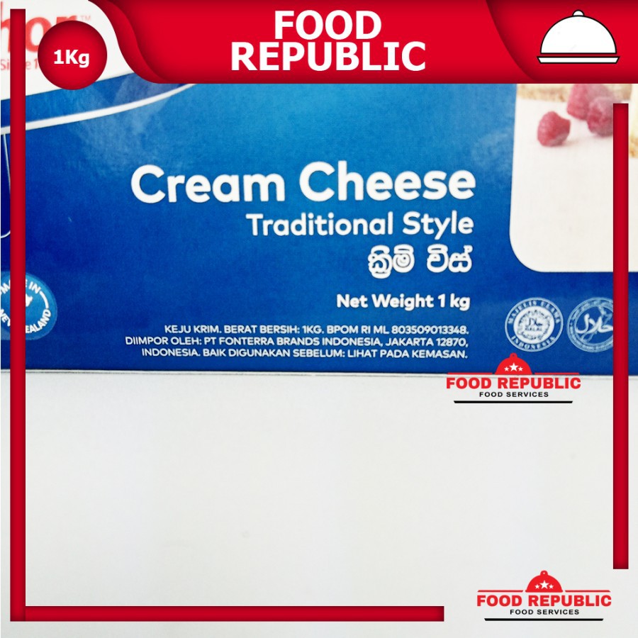 Cream Cheese Anchor 1 KG Import New Zealand HALAL Standar Profesional