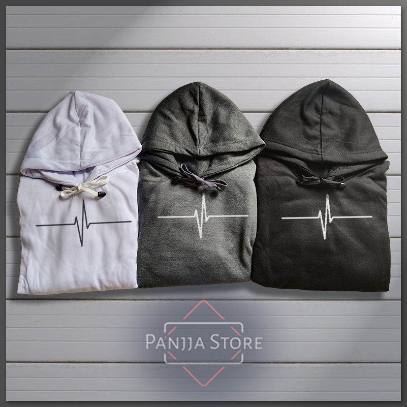 PanjjaStore Sweater Hoodie Heartbeat Unisex Pria Wanita Suiter Hoodie Detak Jantung