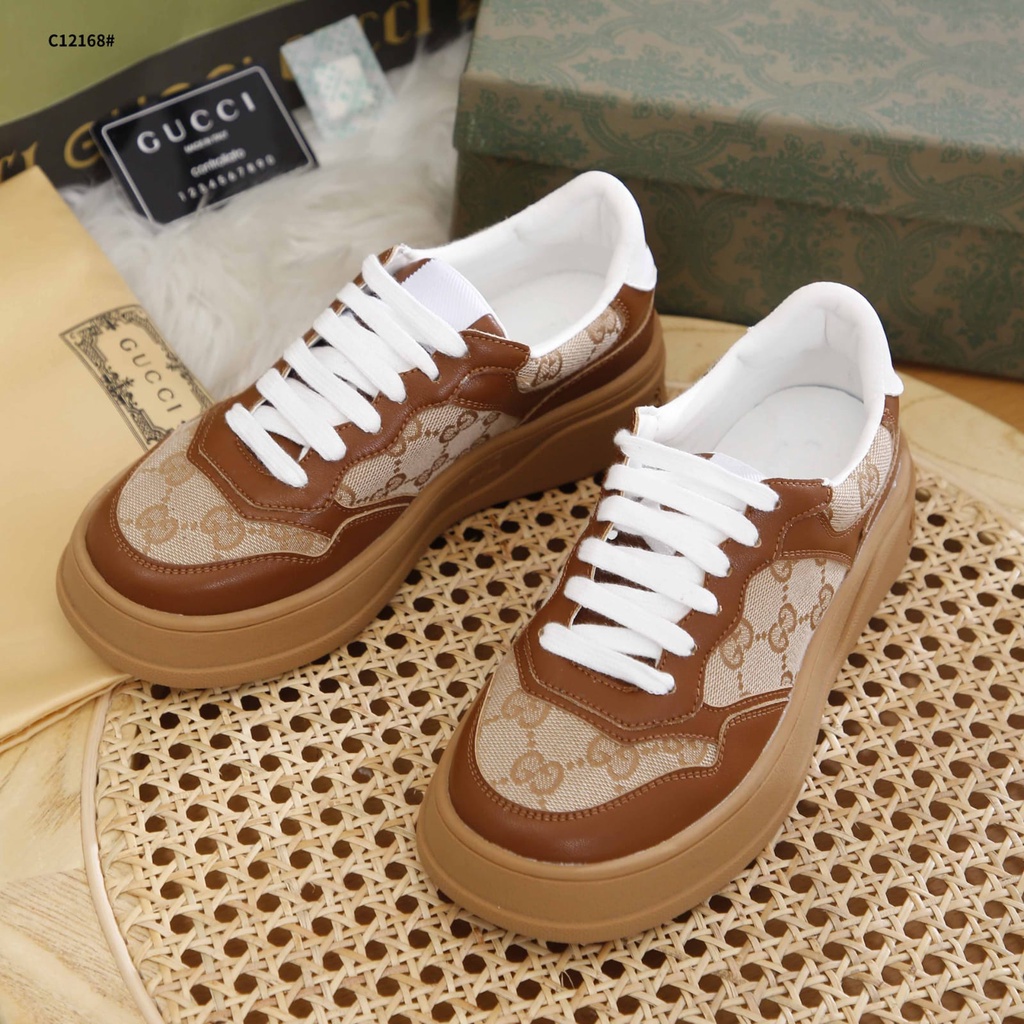 GC GG-Jacquard Canvas &amp; Leather  Women Sneakers C12168