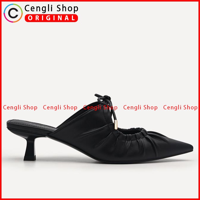 SEPATU SANDAL HEEL PEDRO WANITA ORIGINAL HEELS BRANDED HITAM PW023